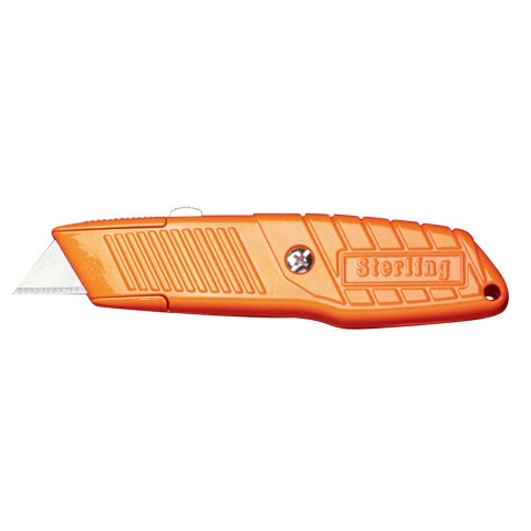 STERLING SAFETY ULTRA-GRIP SELF RETRACTING KNIFE ORANGE CARDED